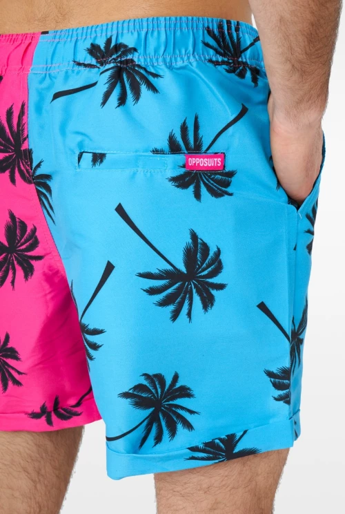 vervorming Tektonisch Voordracht Beach kleding heren OppoSuits palm roze blauw | Fop en Feestwinkel